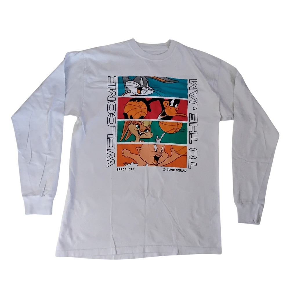 Space Jam A New Legacy Long Sleeve Graphic Tee White Mens Medium Tune Squad